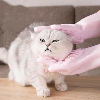 Silicone Pet Bath Gloves